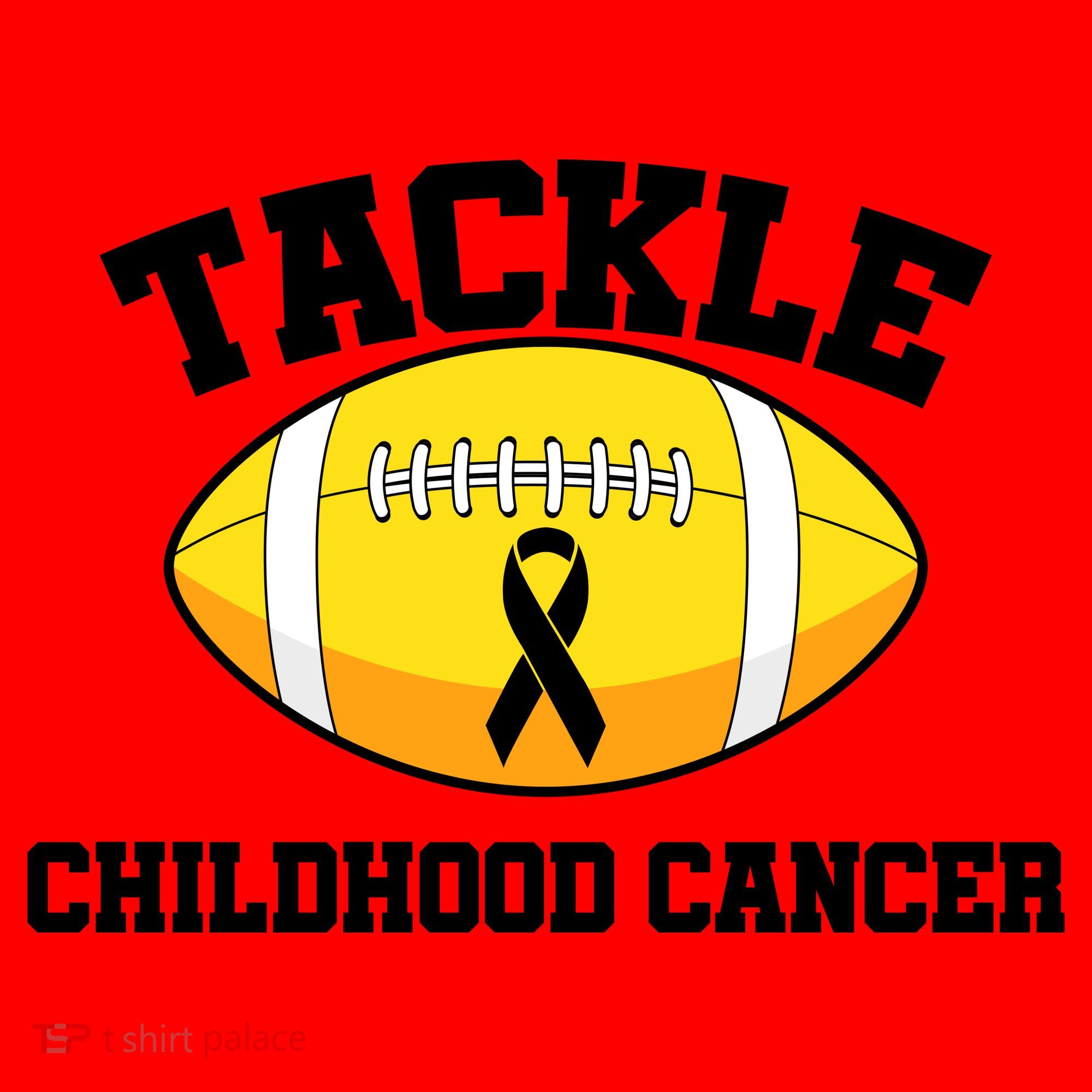Tackle Childhood Cancer Football Logo Santa Hat