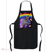 Taco Kitty Riding T-Rex Rainbow Space Cat Apron thumb 0
