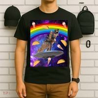 Taco Kitty Riding T-Rex Rainbow Space Cat T-Shirt thumb 6