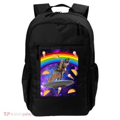 Taco Kitty Riding T-Rex Rainbow Space Cat Backpack