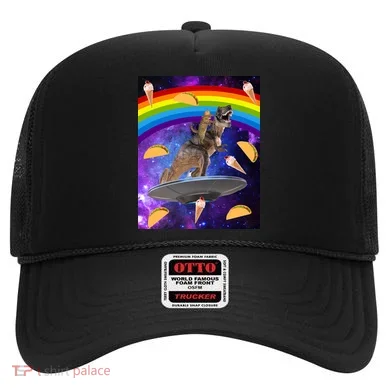 Taco Kitty Riding T-Rex Rainbow Space Cat Hat