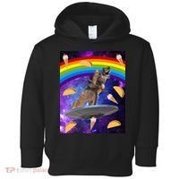 Taco Kitty Riding T-Rex Rainbow Space Cat Toddler Hoodie thumb 0