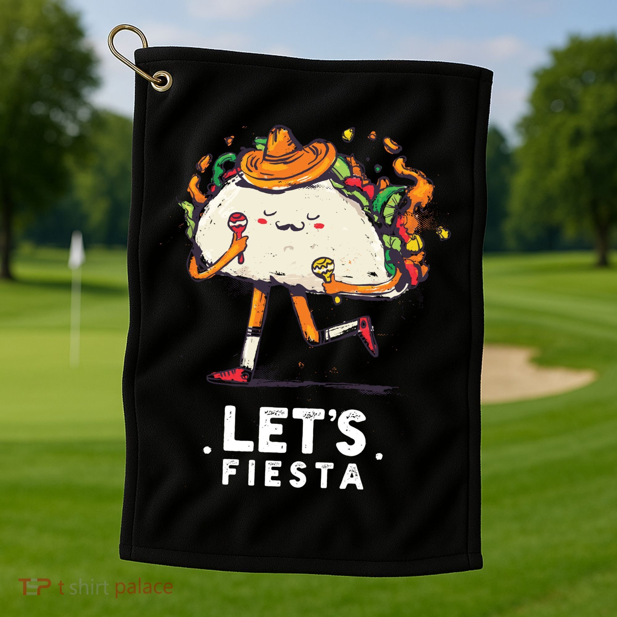 Taco Let's Fiesta Golf Towel