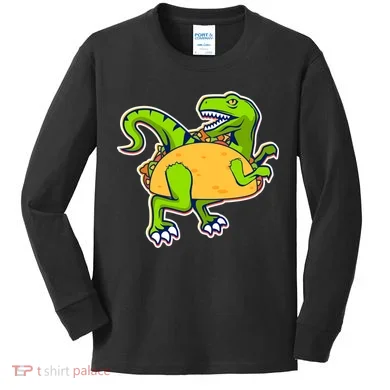 Taco-Raptor Kids Long Sleeve Shirt