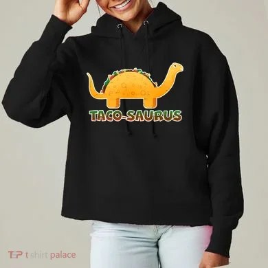 Taco-Saurus Ladies Heavyweight Boxy Pullover Hoodie