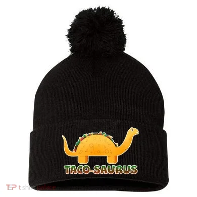 Taco-Saurus Pom Pom 12in Knit Beanie