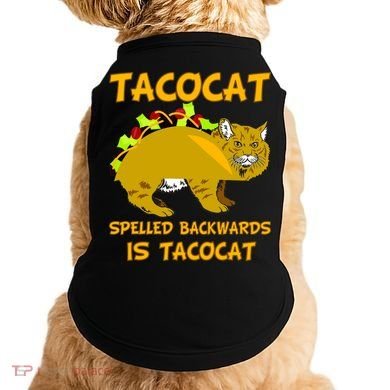 Tacocat Spelled Backwards Funny Cat Doggie Tank