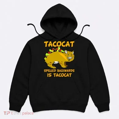 Tacocat Spelled Backwards Funny Cat Hoodie