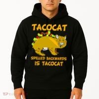 Tacocat Spelled Backwards Funny Cat Hoodie thumb 2