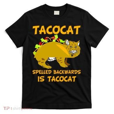 Tacocat Spelled Backwards Funny Cat T-Shirt