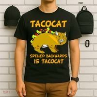 Tacocat Spelled Backwards Funny Cat T-Shirt thumb 6