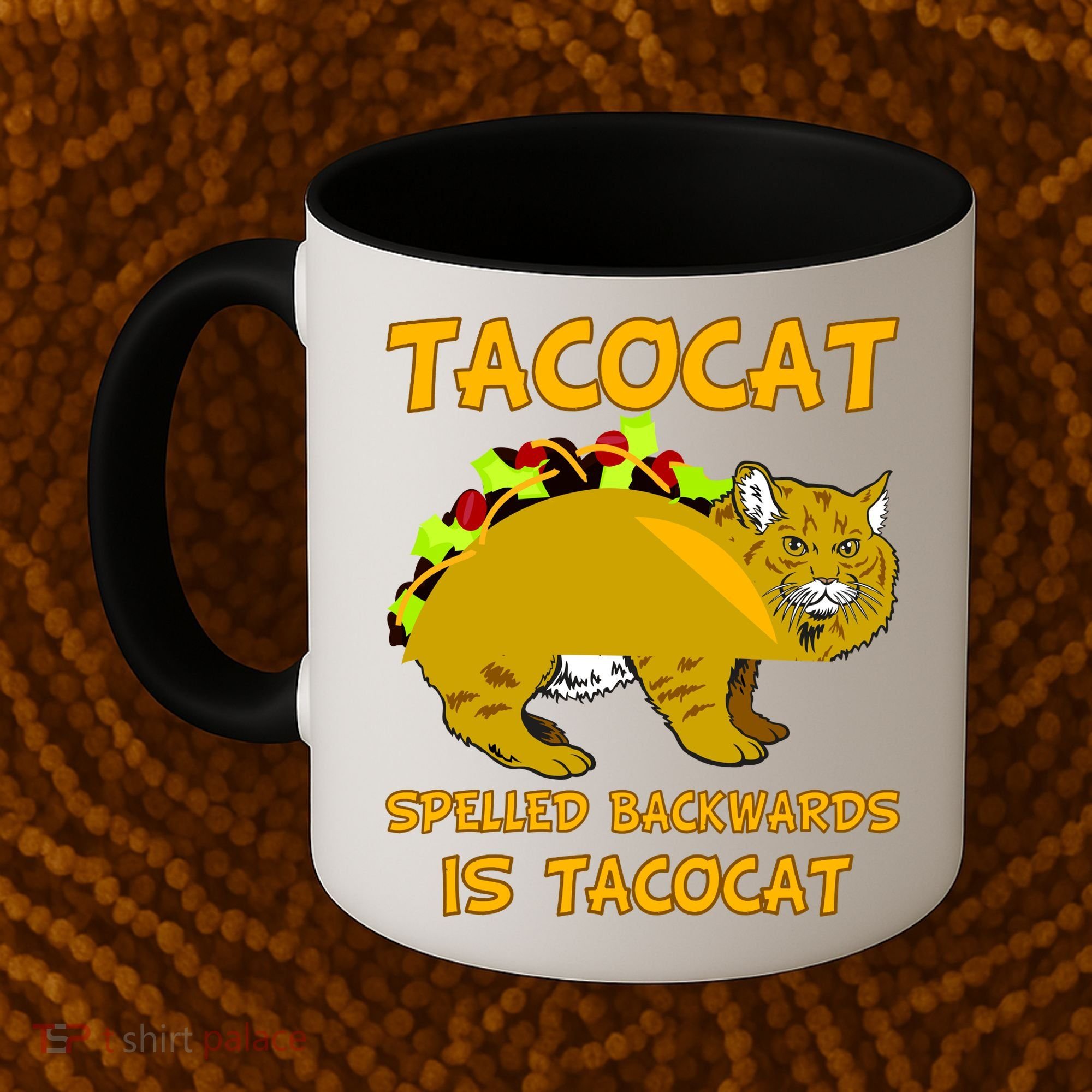 Tacocat Spelled Backwards Funny Cat Coffee Mug