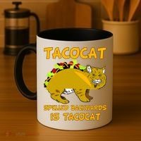 Tacocat Spelled Backwards Funny Cat Coffee Mug thumb 4