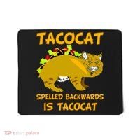 Tacocat Spelled Backwards Funny Cat Mousepad thumb 0