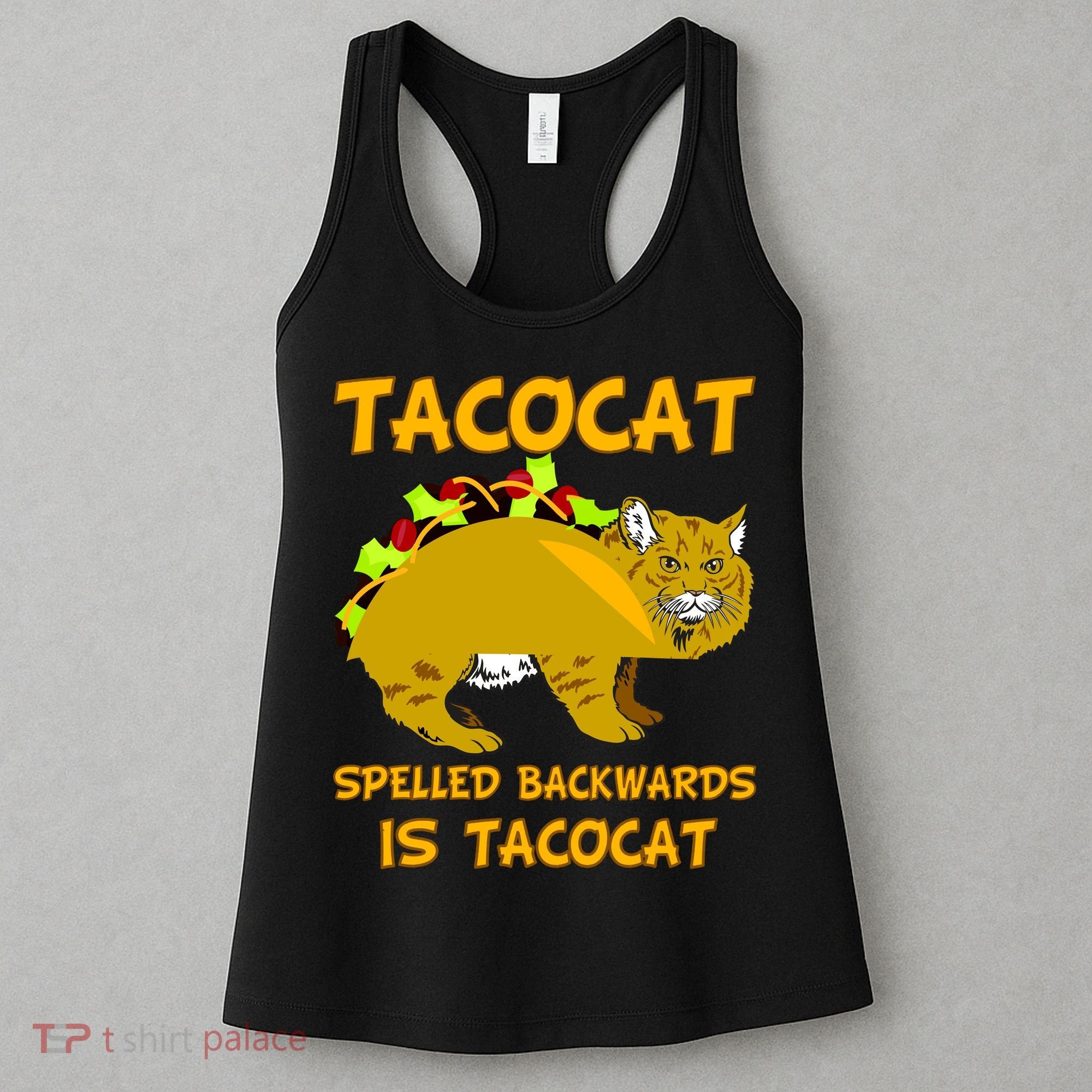Tacocat Spelled Backwards Funny Cat Women's Tank Top