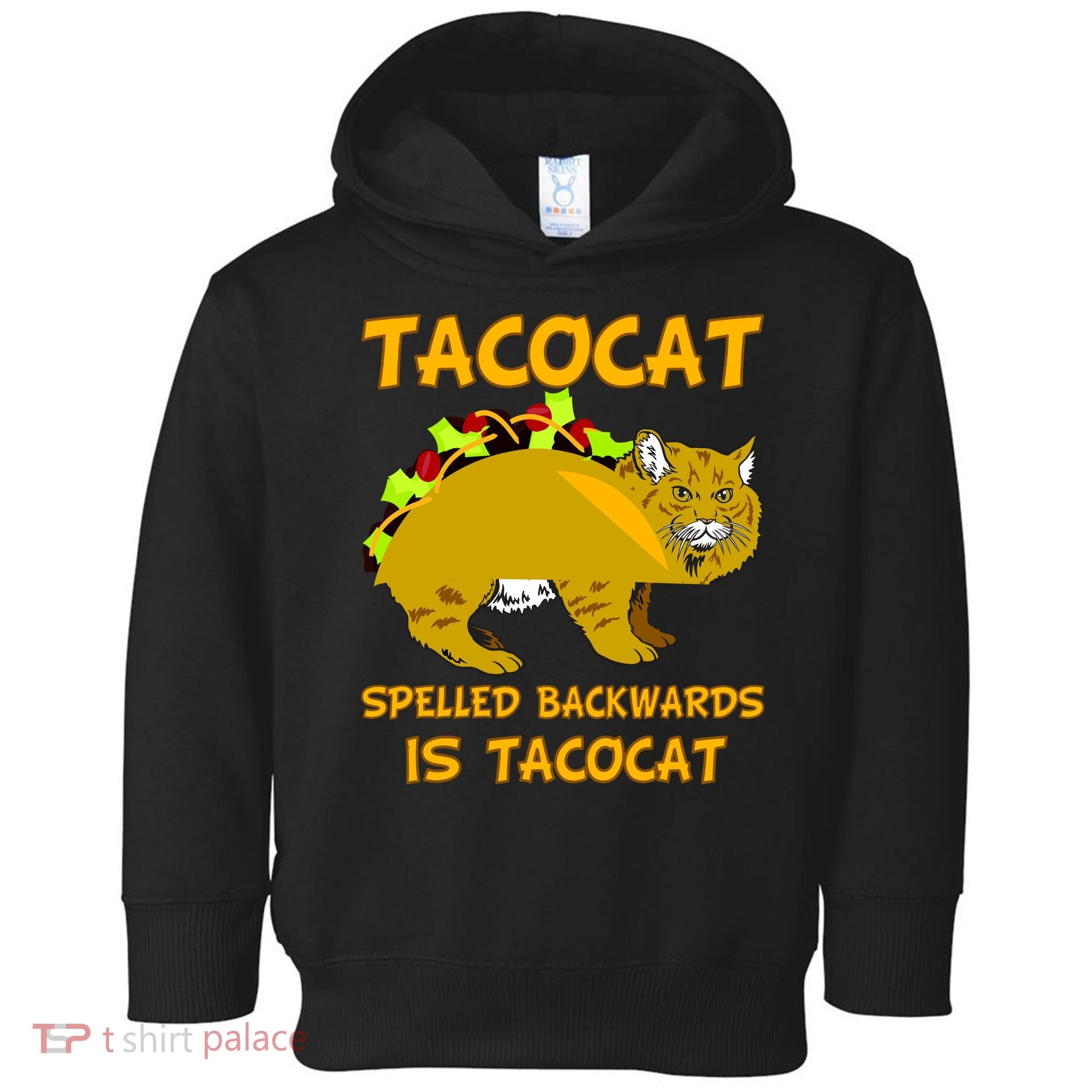 Tacocat Spelled Backwards Funny Cat Toddler Hoodie