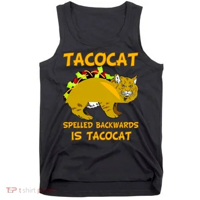 Tacocat Spelled Backwards Funny Cat Tank Top