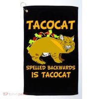 Tacocat Spelled Backwards Funny Cat Golf Towel thumb 0