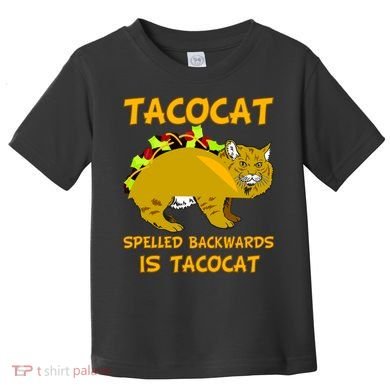 Tacocat Spelled Backwards Funny Cat Toddler T-Shirt