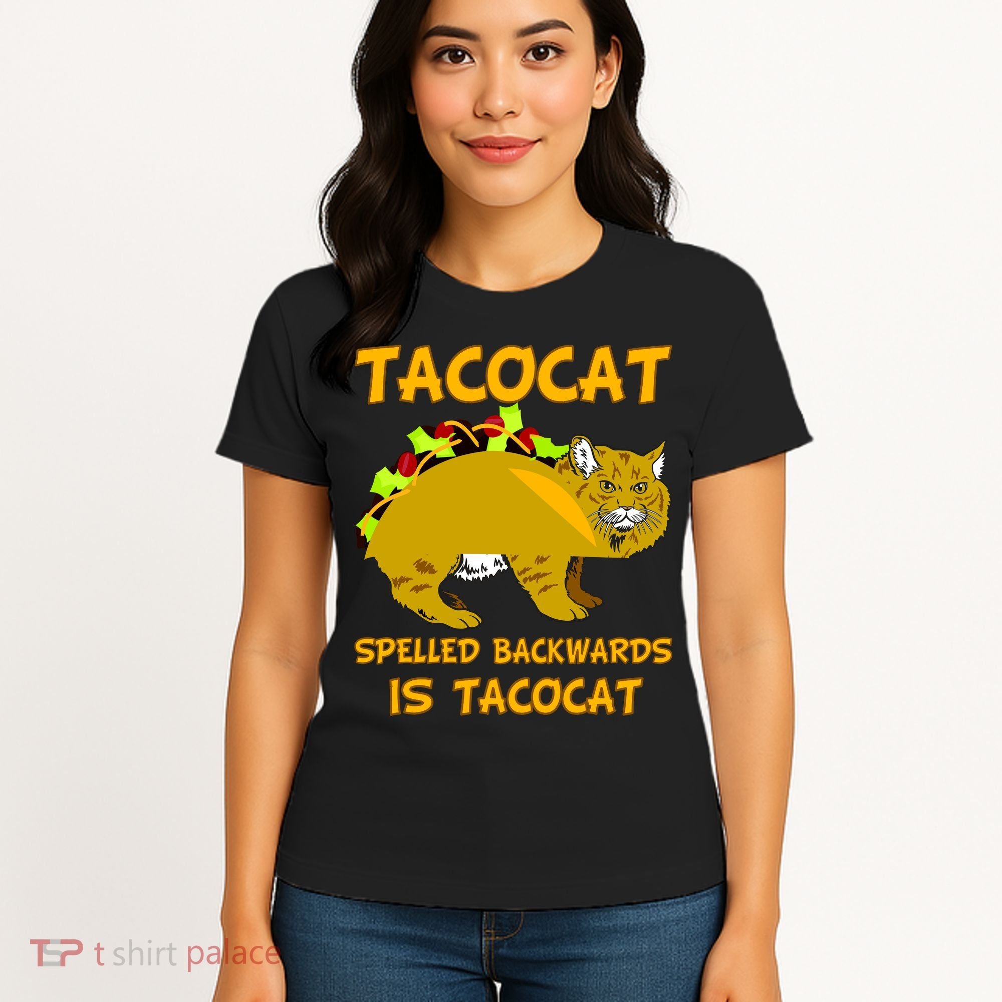 Tacocat Spelled Backwards Funny Cat Women's T-Shirt