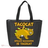 Tacocat Spelled Backwards Funny Cat Tote Bag thumb 0