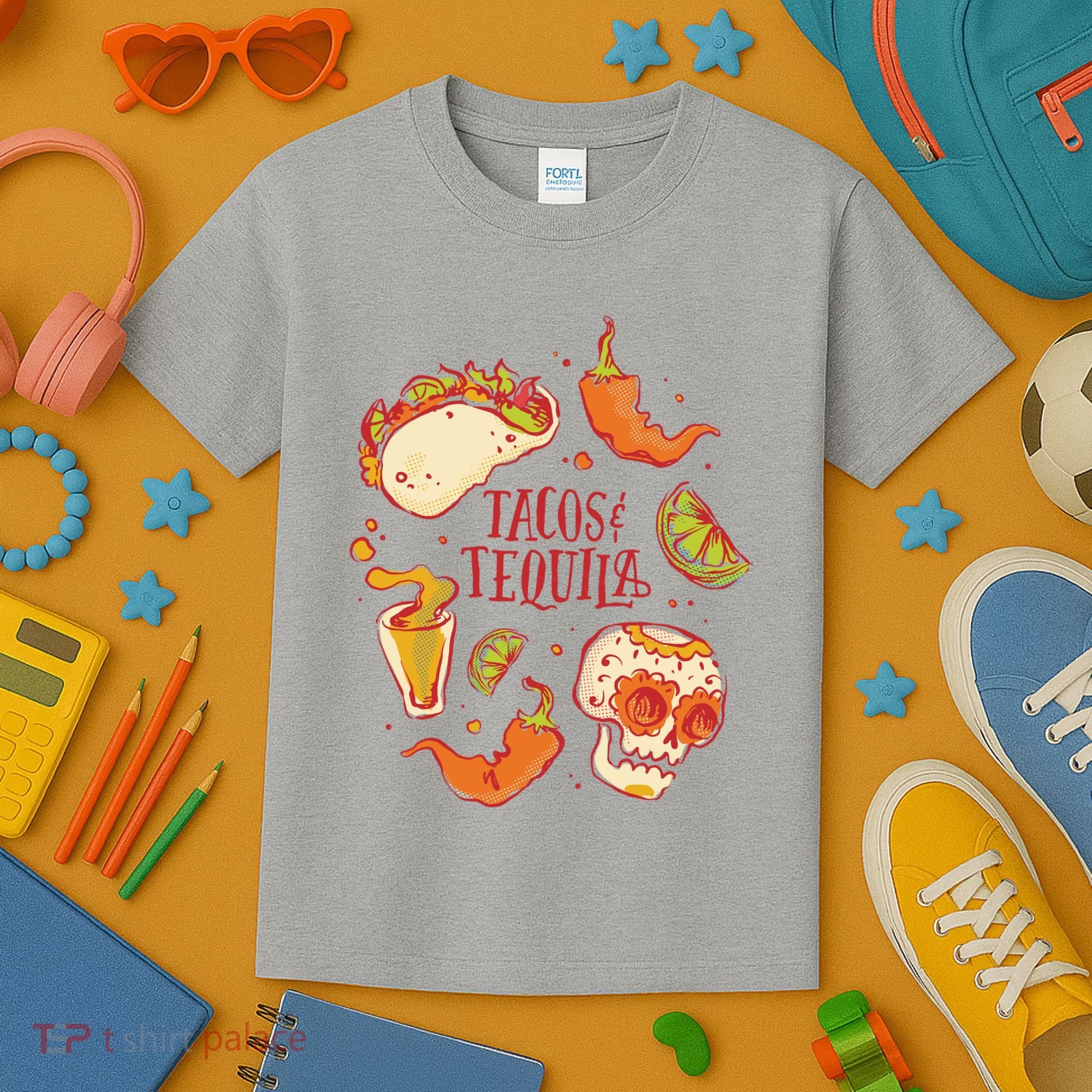 Tacos & Tequila Mexican Kids T-Shirt