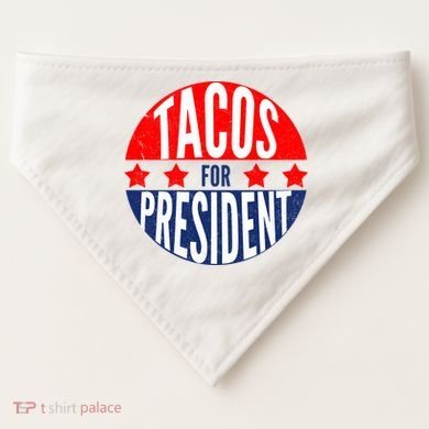 Tacos For President USA-Made Doggie Bandana