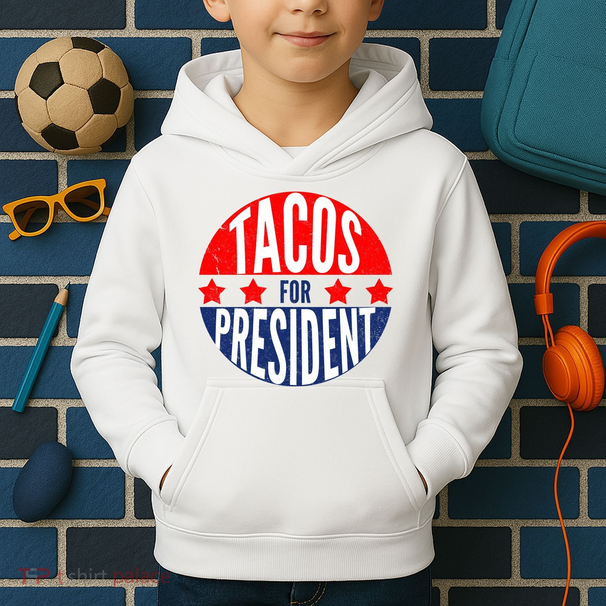 Tacos For President Kids Hoodie