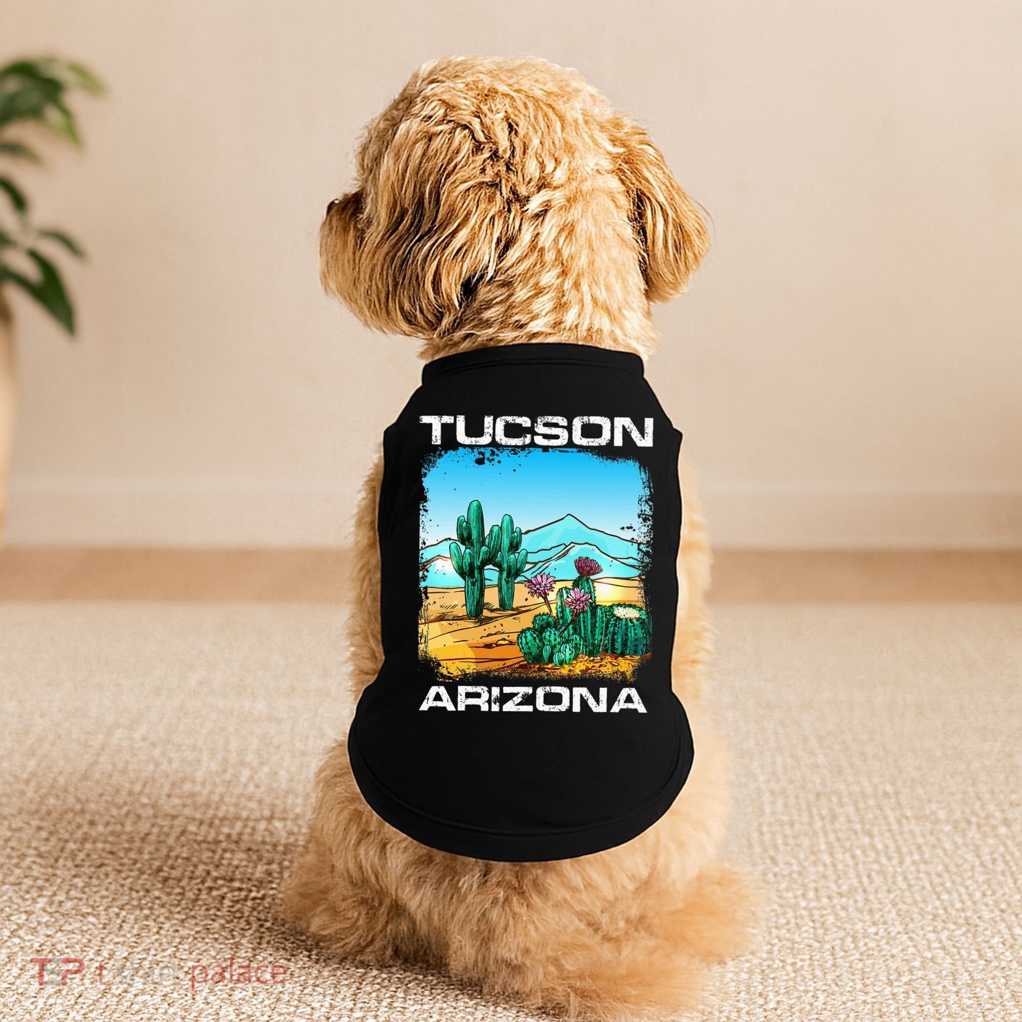 Tucson Arizona Desert Retro Cactus Doggie Tank
