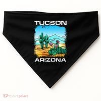 Tucson Arizona Desert Retro Cactus USA-Made Doggie Bandana thumb 0