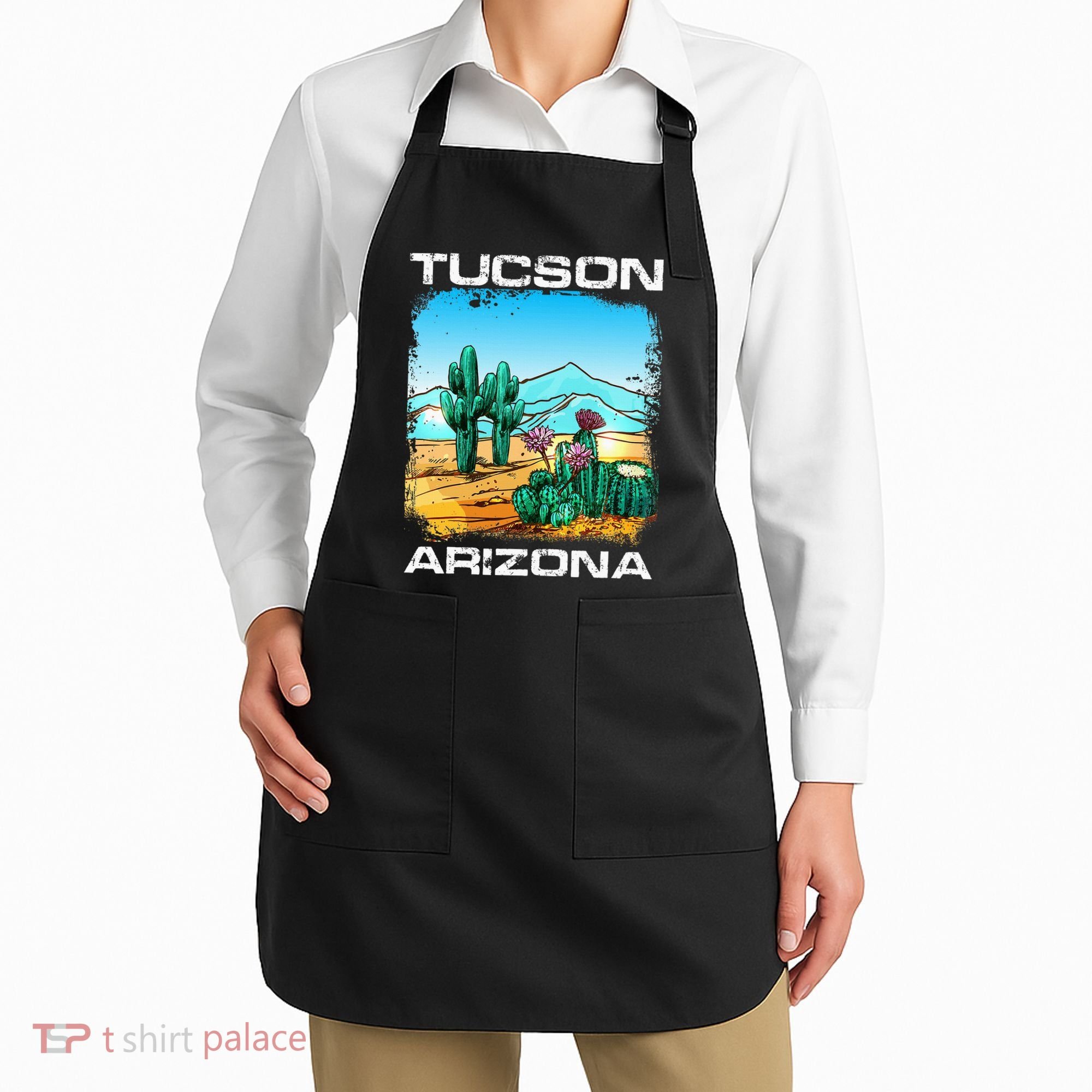 Tucson Arizona Desert Retro Cactus Apron