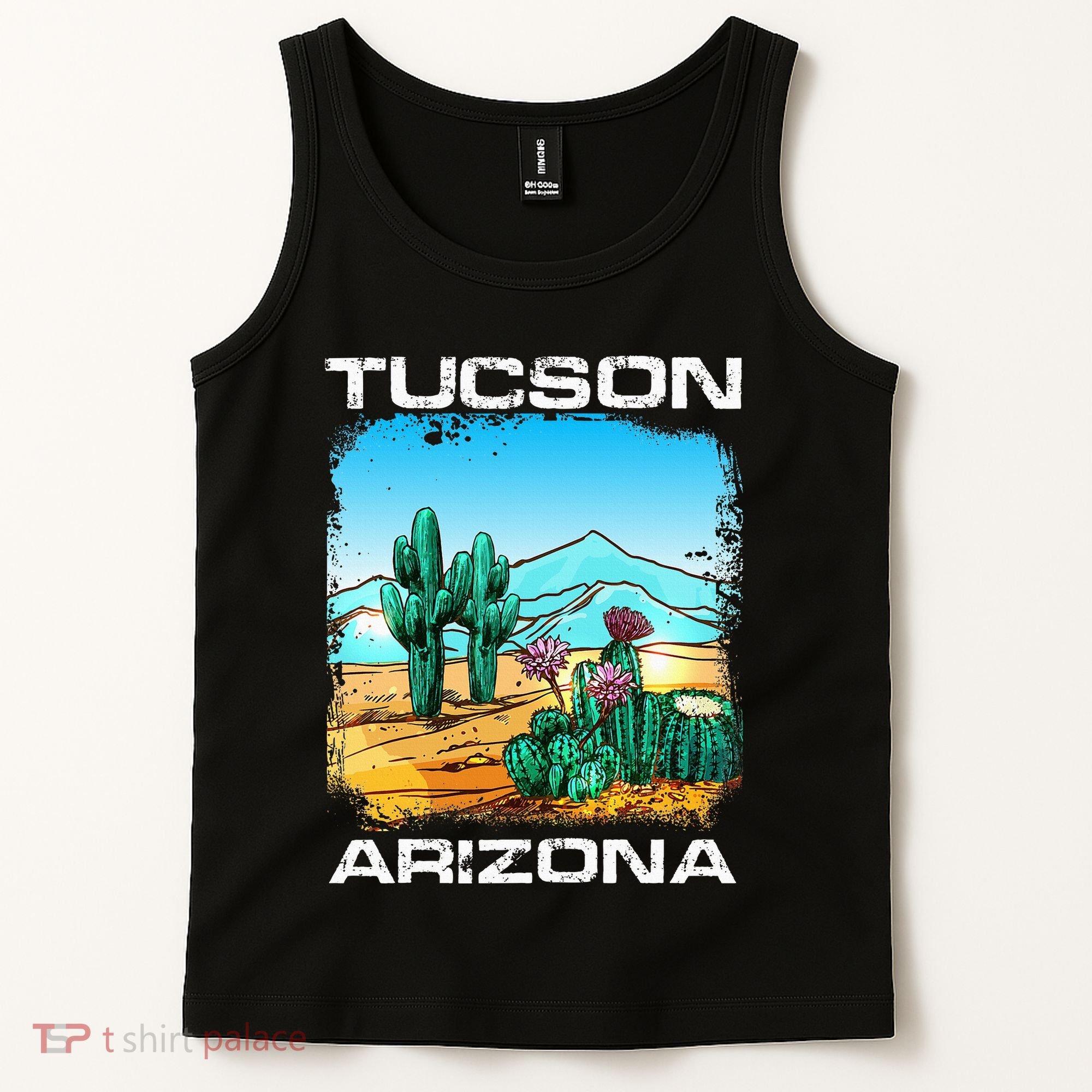 Tucson Arizona Desert Retro Cactus Tank Top