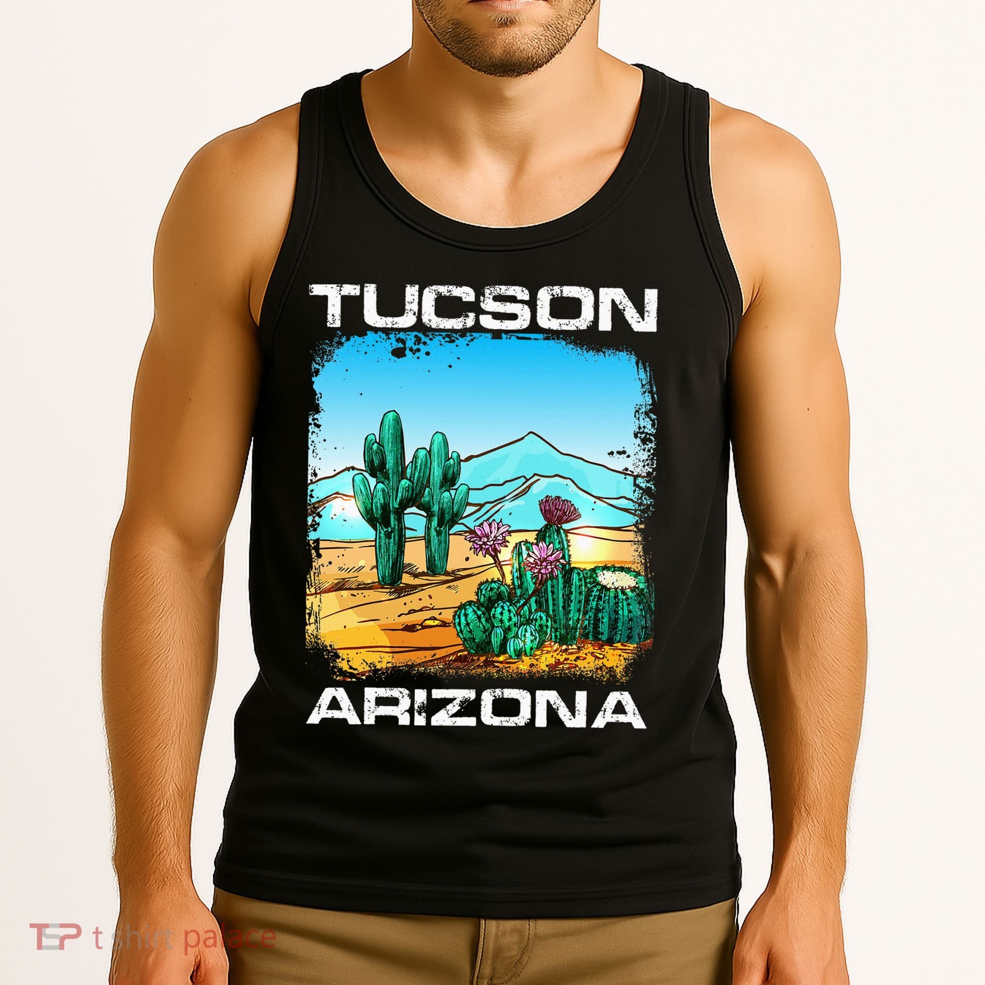Tucson Arizona Desert Retro Cactus Tank Top