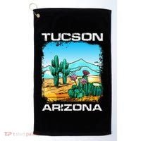 Tucson Arizona Desert Retro Cactus Golf Towel thumb 0