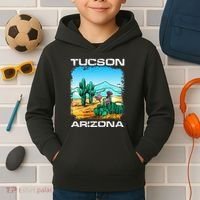 Tucson Arizona Desert Retro Cactus Kids Hoodie thumb 2