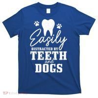 Teeth And Dogs Dentist Dental Student Assistant Hygienist Gift T-Shirt thumb 0