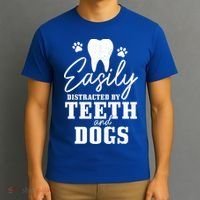 Teeth And Dogs Dentist Dental Student Assistant Hygienist Gift T-Shirt thumb 3
