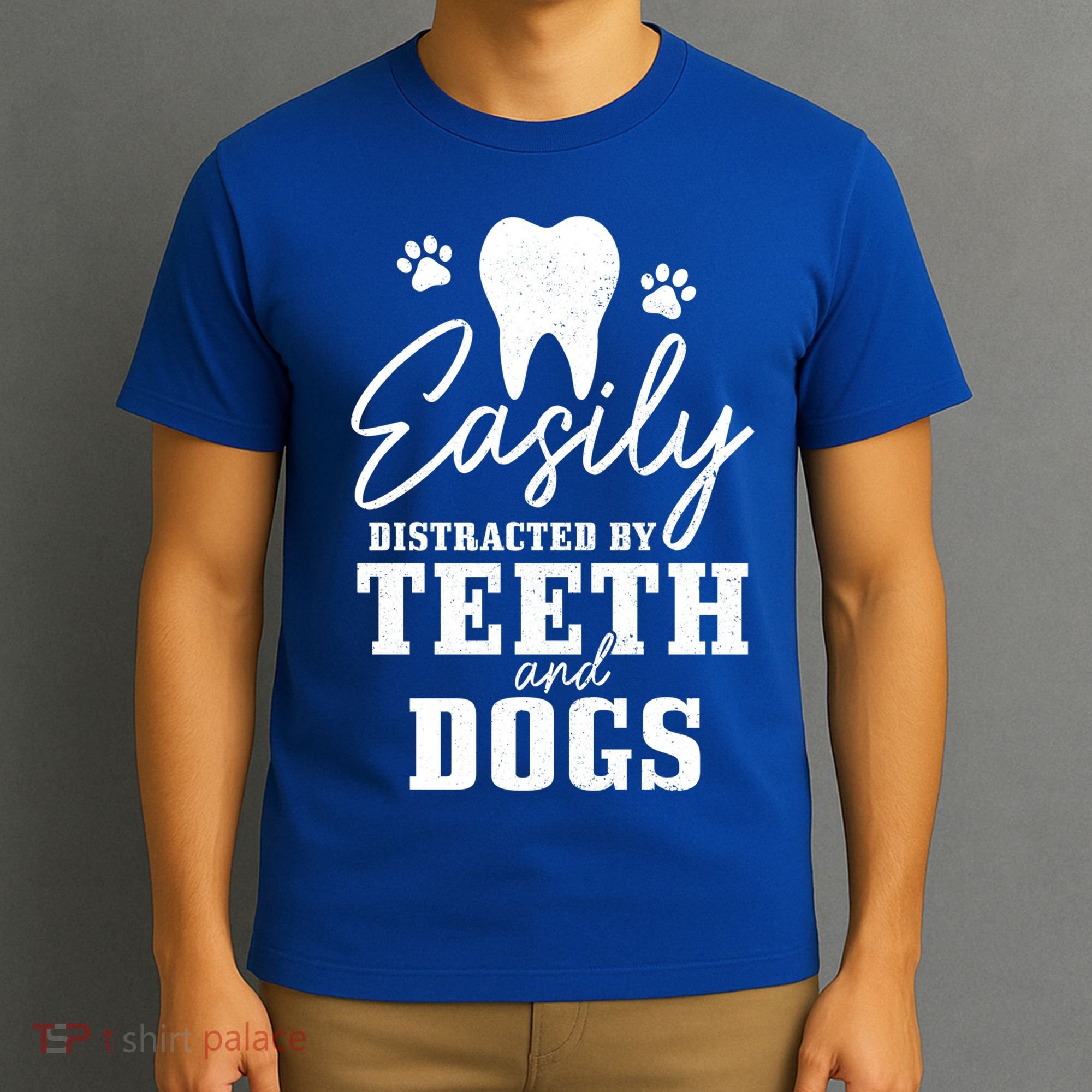 Teeth And Dogs Dentist Dental Student Assistant Hygienist Gift T-Shirt