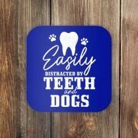 Teeth And Dogs Dentist Dental Student Assistant Hygienist Gift Coaster thumb 0