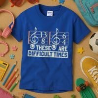 These Are Difficult Times For Music Lover Cool Gift Kids T-Shirt thumb 3