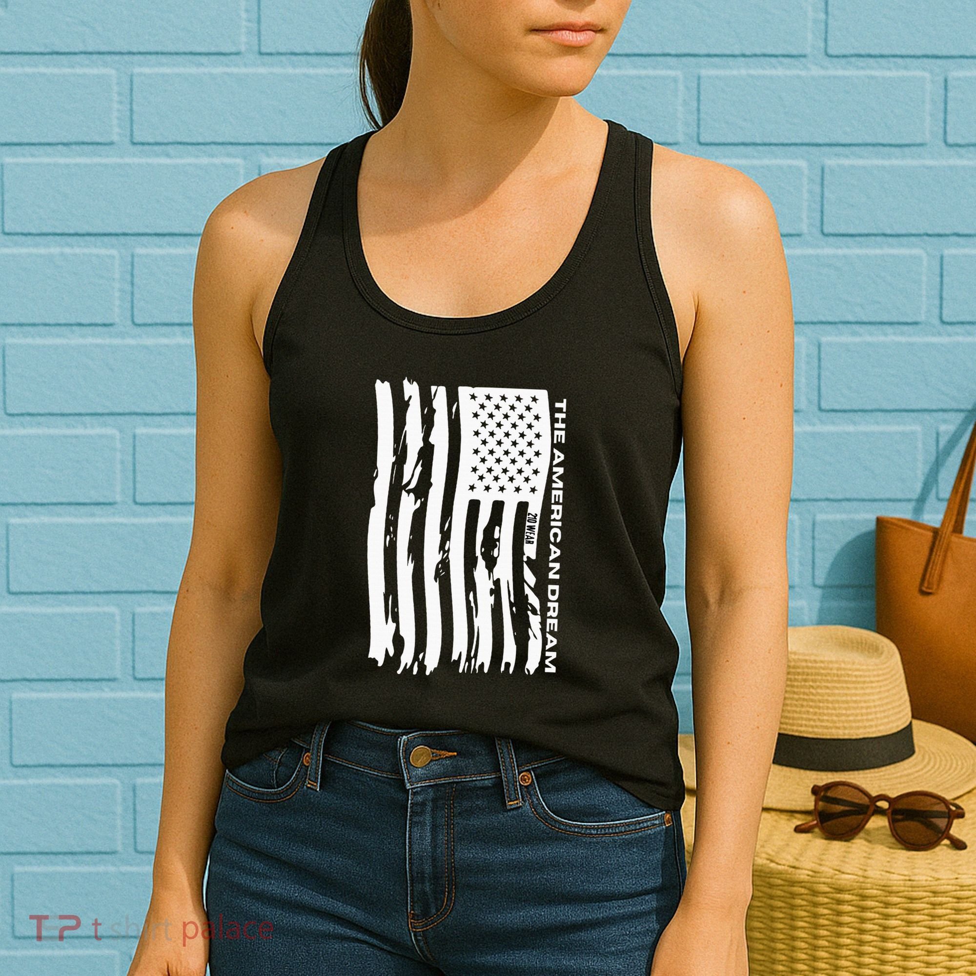 The American Dream Usa American Flag Patriotic Apparel Women's Tank Top
