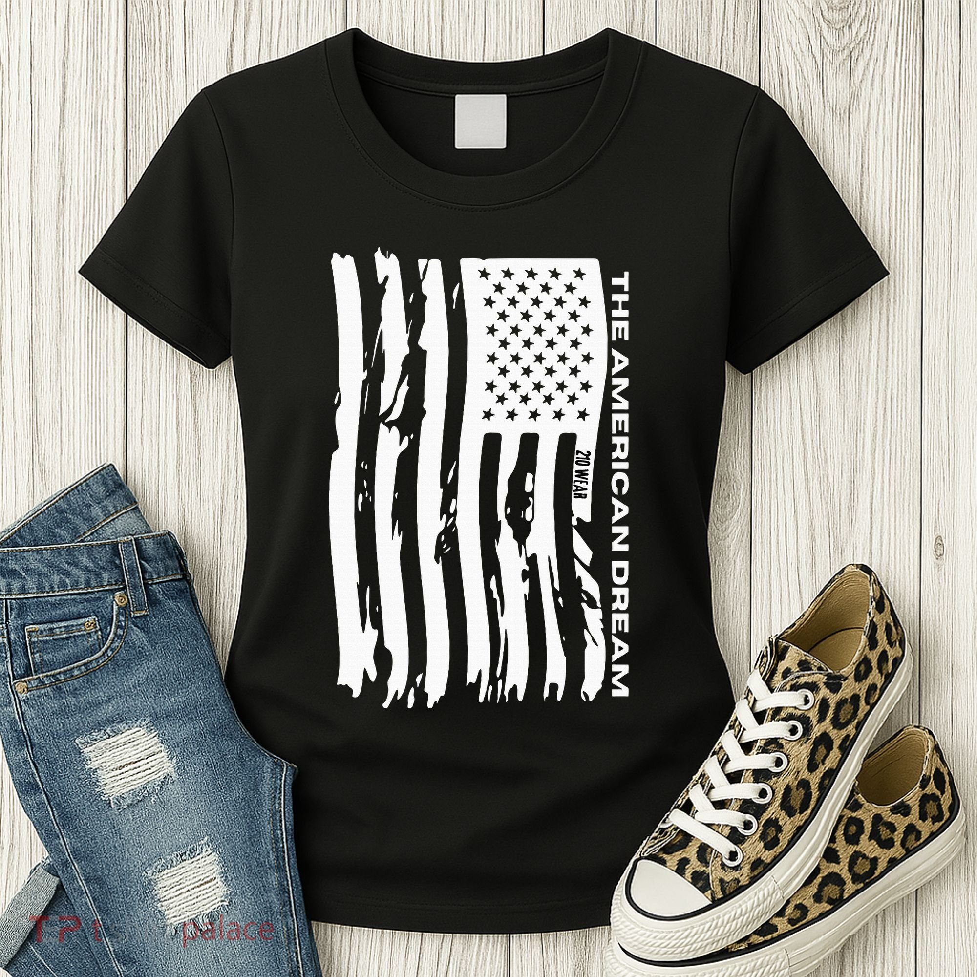 The American Dream Usa American Flag Patriotic Apparel Women's T-Shirt