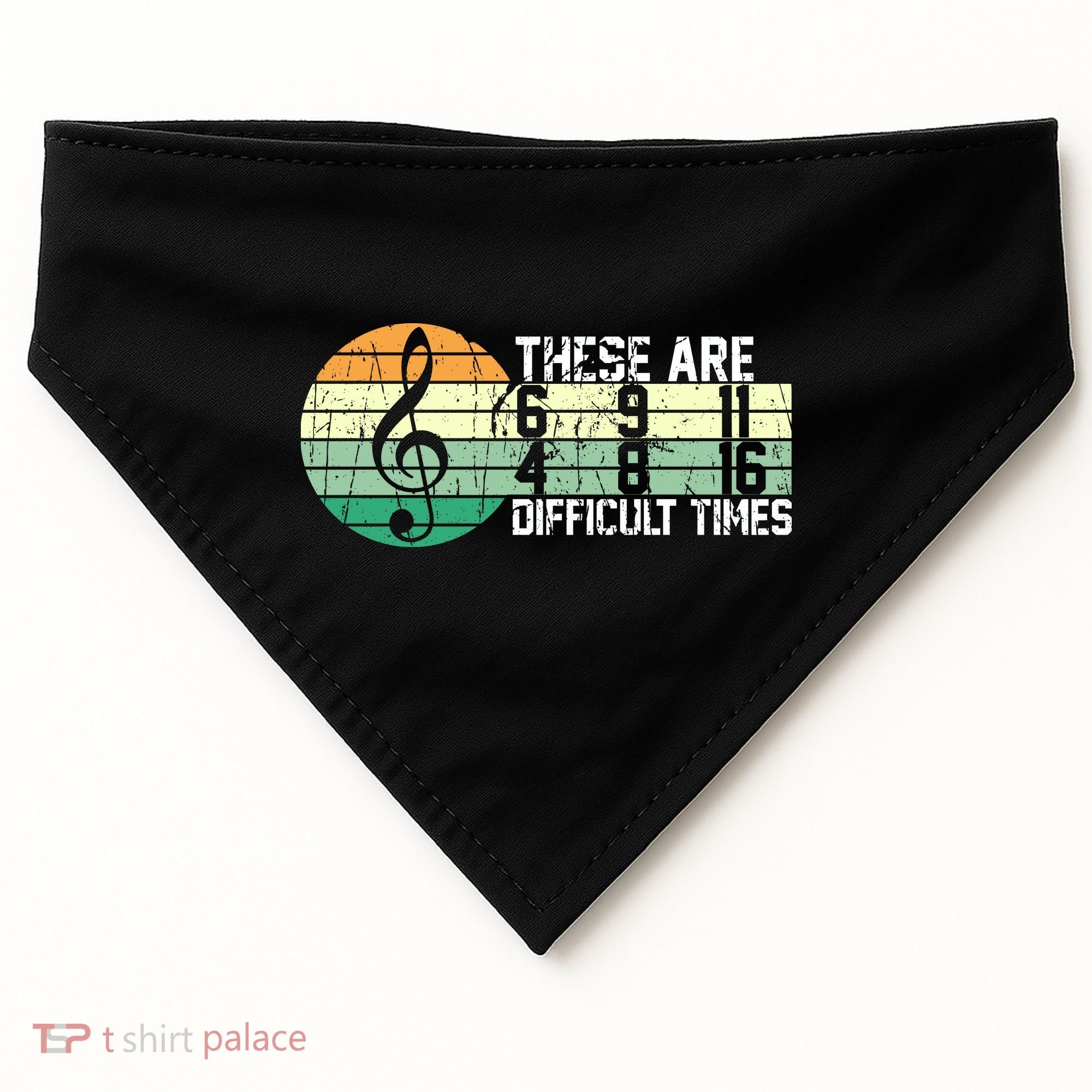 These Are Difficult Times Music Sheet Funny Band Gift Orchestra Musical Gift USA-Made Doggie Bandana