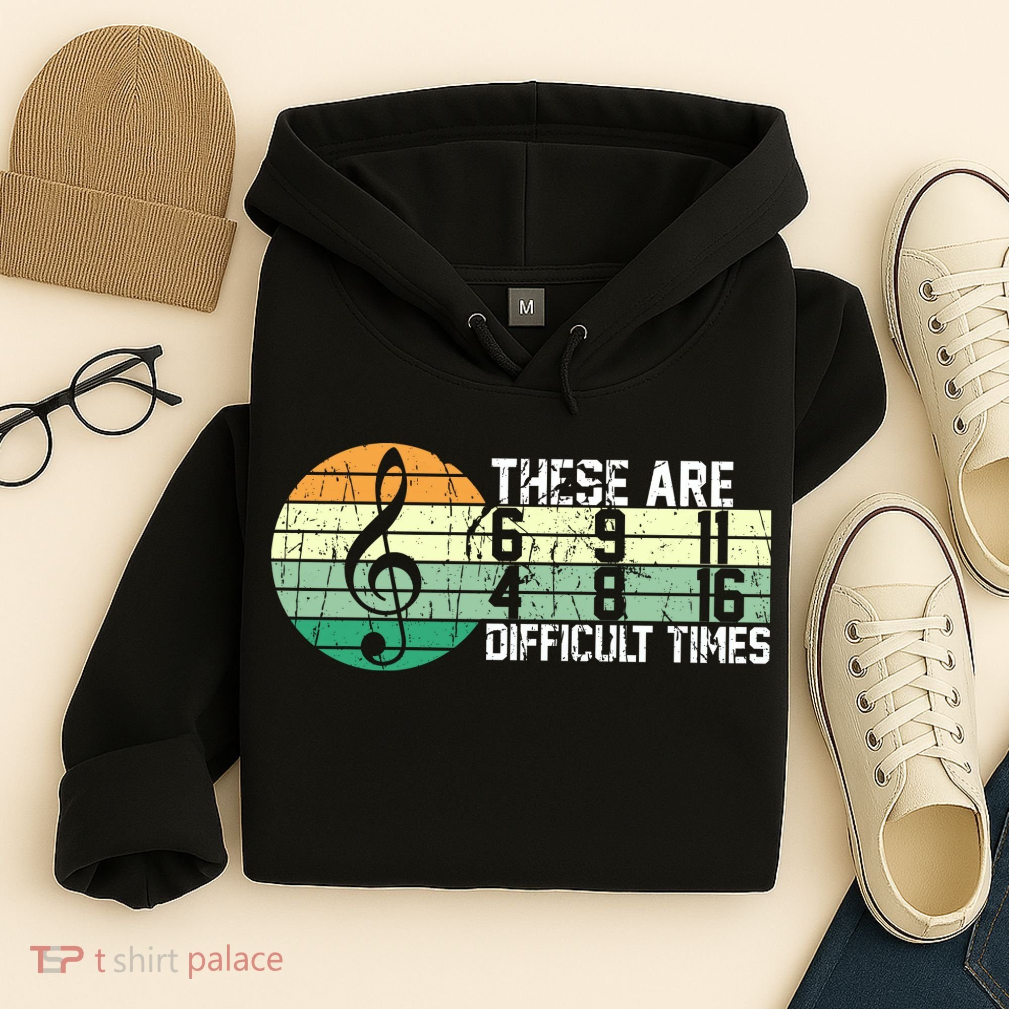 These Are Difficult Times Music Sheet Funny Band Gift Orchestra Musical Gift Hoodie