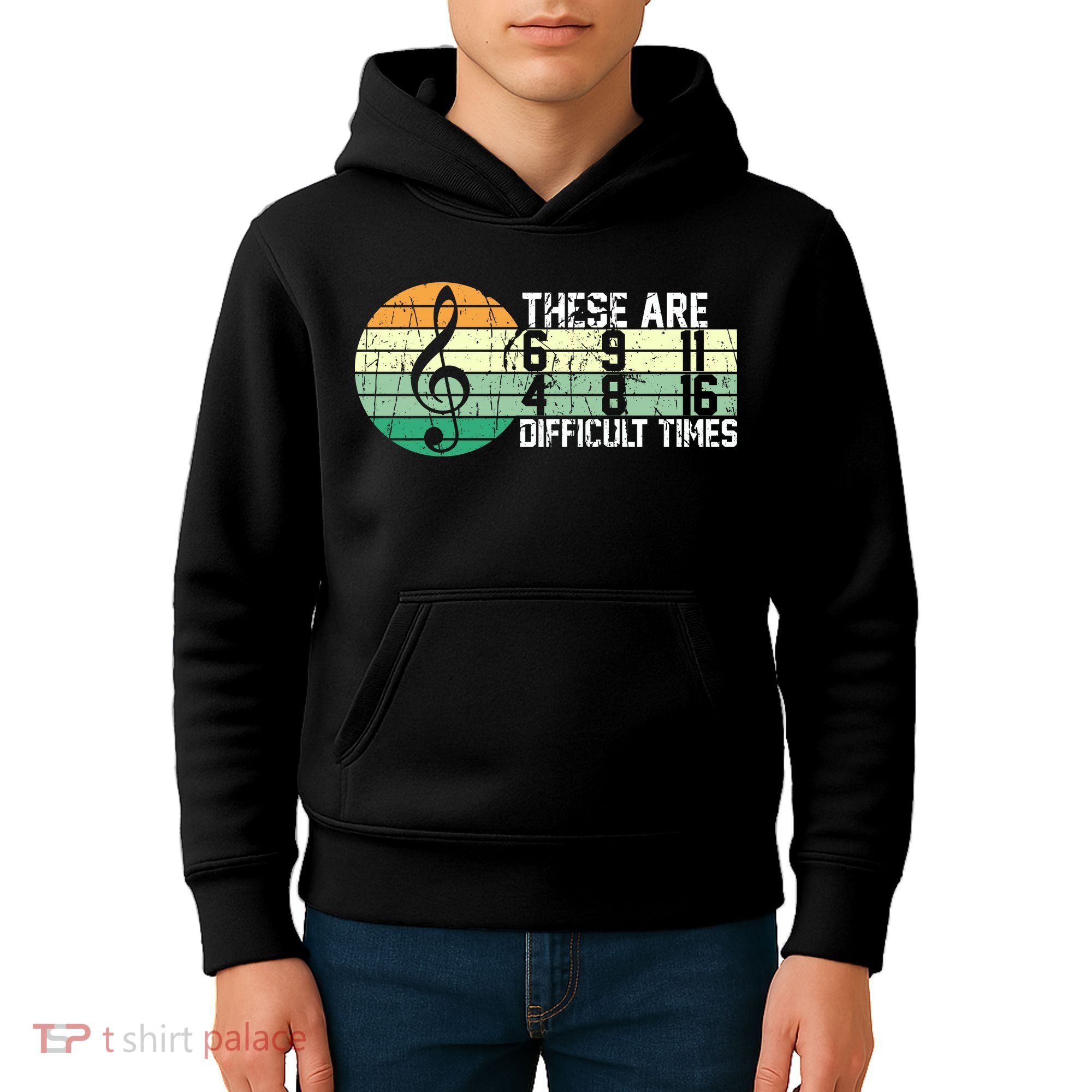 These Are Difficult Times Music Sheet Funny Band Gift Orchestra Musical Gift Kids Hoodie