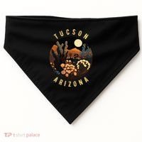 Tucson Arizona Desert At Night Painting Gift USA-Made Doggie Bandana thumb 0
