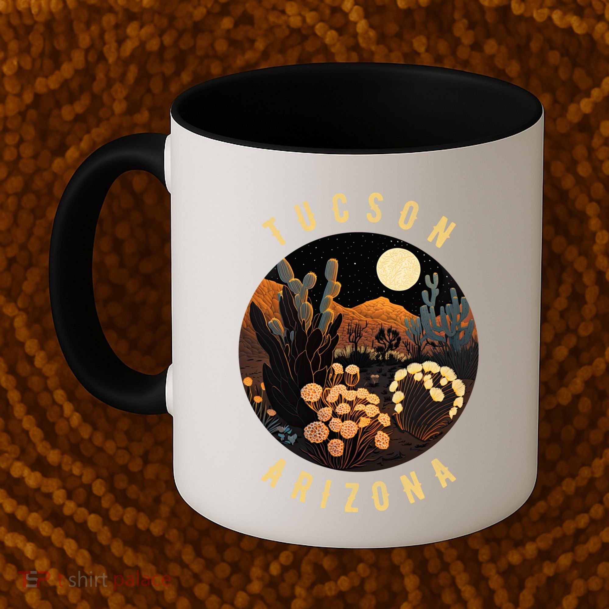 Tucson Arizona Desert At Night Painting Gift Coffee Mug