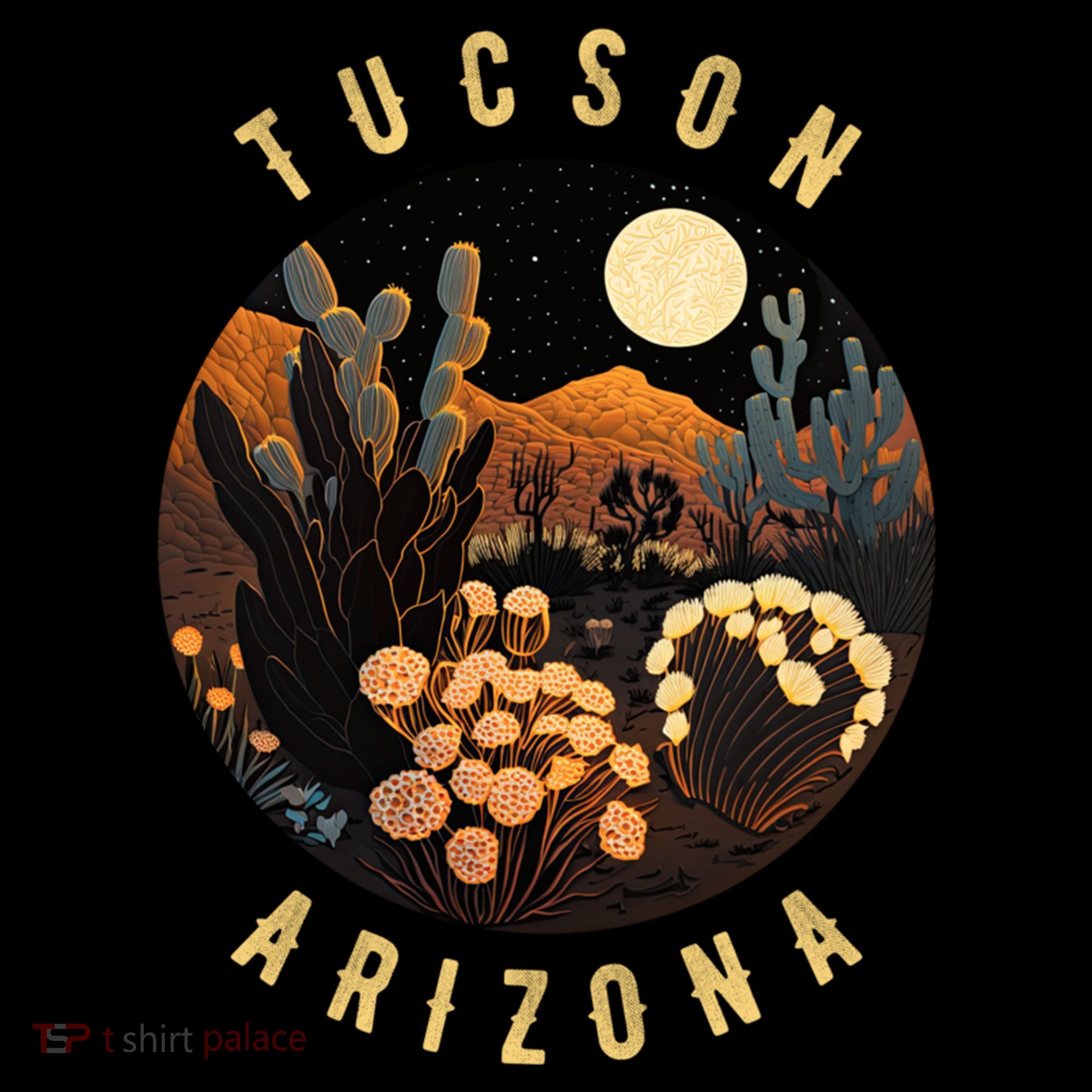 Tucson Arizona Desert At Night Painting Gift Coffee Mug