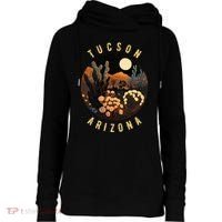 Tucson Arizona Desert At Night Painting Gift Womens Funnel Neck Pullover Hood thumb 0