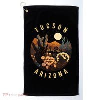 Tucson Arizona Desert At Night Painting Gift Golf Towel thumb 0